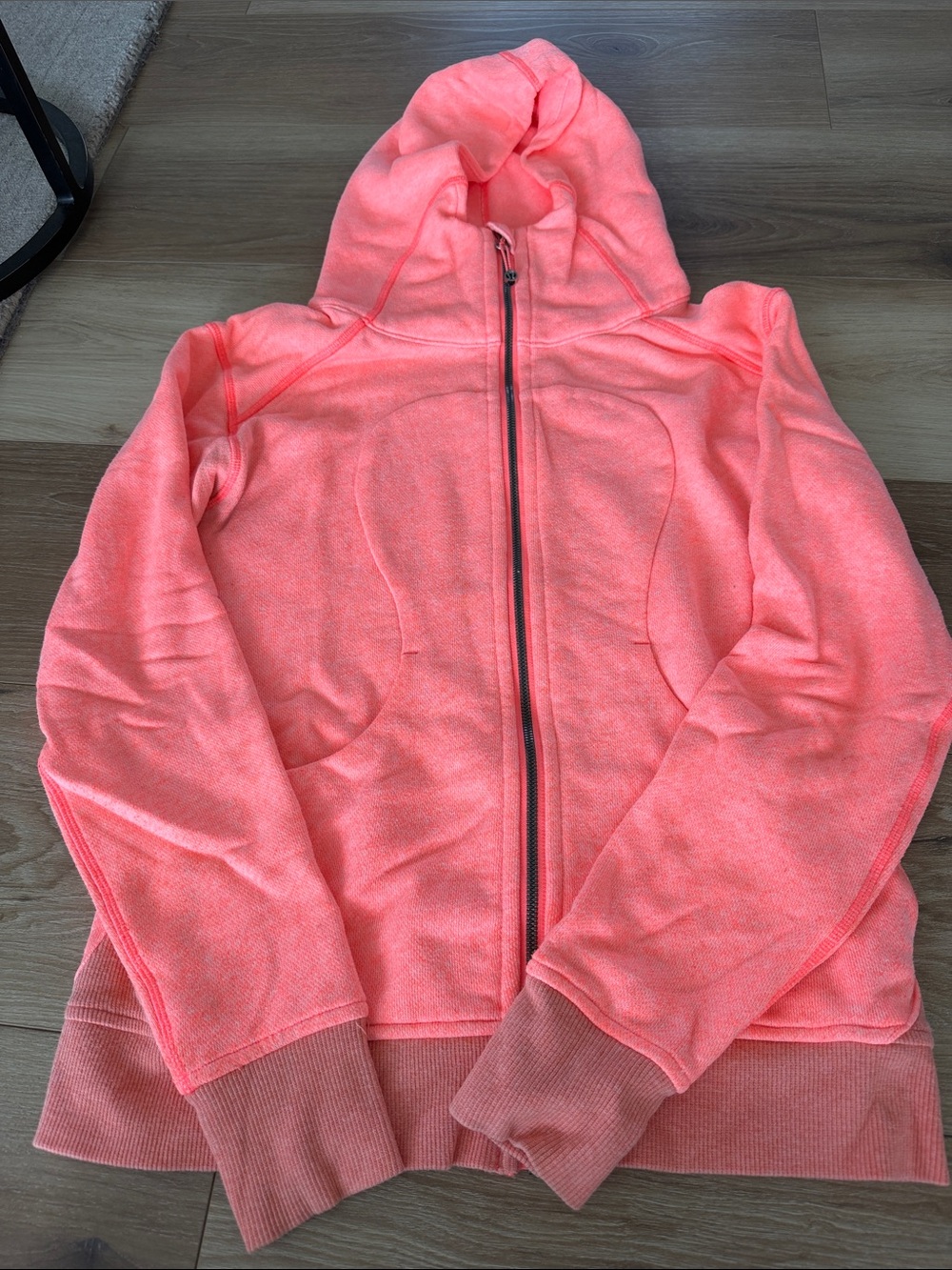lululemon athletica Neon Coral Zip-Up Hoodie